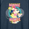 Women's - Disney - Minnie Circle Frame Lightweight French Terry Wide Neck Long Sleeve Shirt - 2 of 4