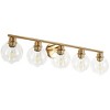 POWLIG 38.98" 5-Light Dimmable Bathroom Vanity Light - Gold Finish with Clear Glass Shades, Transitional Modern Design - 2 of 4