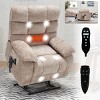 1pc Oversized Chenille Electric Recliner with Heat & Massage, Dual Motor Power Lift Chair for Elderly Support - Coolbibila - 2 of 4