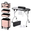Byootique Folding Manicure Nail Table 4in1 Rolling Makeup Train Case - 2 of 4