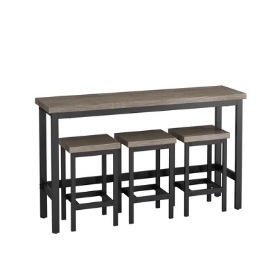 COWLOWN Long Dining Table Set with 3 Stools, Modern Kitchen Dining Set,  MDF & Metal Frame, 160lbs Table/220lbs Stool Load-Bearing