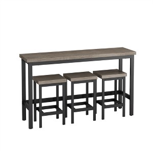 COWLOWN Long Dining Table Set with 3 Stools, Modern Kitchen Dining Set,  MDF & Metal Frame, 160lbs Table/220lbs Stool Load-Bearing - 1 of 4
