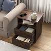 Resenkos Wood Nightstand With Charging Station, Bedside Table With 2 Drawers, Night Stand With Storage For Bedroom, - 2 of 4