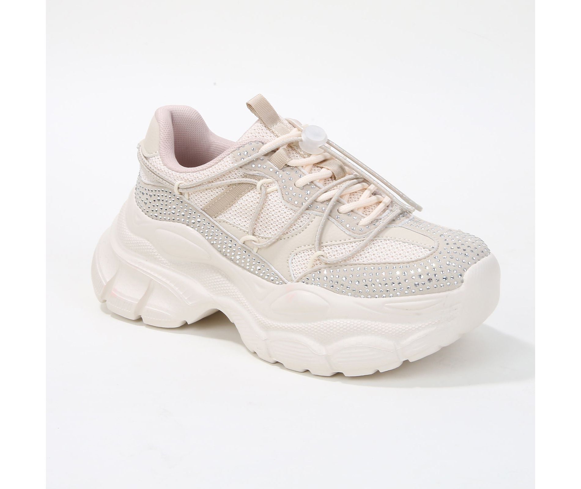 Berness Women's Rosa Chunky Rhinestone Mesh Sneakers
