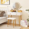 Tangkula Makeup Vanity Set Dressing Vanity Desk w/ Mirror & 3-Color Dimmable LED Lights - 2 of 4