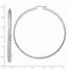 Black Bow Jewelry 3.5mm, Diamond Cut 14k White Gold Round Hoop Earrings, 65mm (2 1/2 In) - 4 of 4