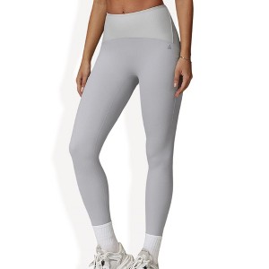 Anna-Kaci Active Women's High Waist Full Length Leggings with Ribbed Waistband - 1 of 4