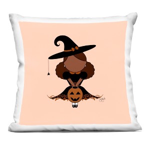 Stupell Industries Trick Or Treat Witch Indoor Decorative Throw Pillow, 18 x 18 - 1 of 3