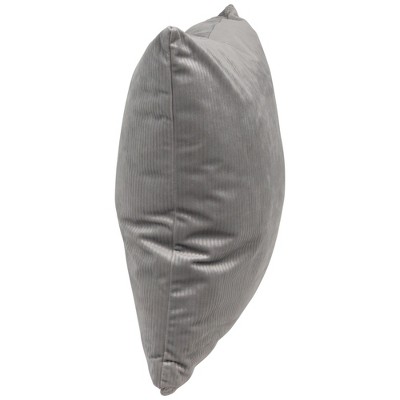 Gray Corduroy Velvet Square Throw Pillow 18"