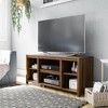 Spassway Brown/Black TV Stand with 6 Open Storage Compartments Entertainment Center TV Console Table Modern Media Cabinet for Living Room Bedroom - 3 of 4