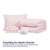 8 Piece Quilted Solid Stripe Comforter, Sheet Set and Mattress Protector Bedding Bundle by Sweet Home Collection® - 3 of 4