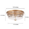 LNC Ellan 3-Lights 13.5-in Matte Gold and Seeded Glass LED Flush Mount Lightsing - 3 of 4