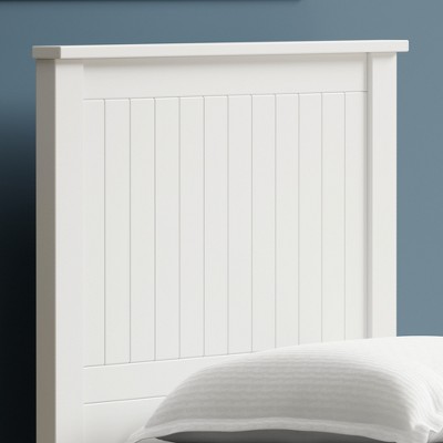 Gloss White Twin Wood Panel Headboard