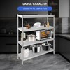 Stainless Steel Shelves,24x14x45 in Storage Shelf 4-Tier Heavy Duty Storage Rack - 4 of 4