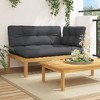 vidaXL Patio Pallet Corner Sofa with Cushions - Solid Wood Acacia, Anthracite Polyester Fabric, Modular Design for Garden, Patio, Terrace Seating - 2 of 4