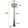 89" Outdoor Post Light, 3-Head Surface-Mount Post Combination, ETL Listed - 4 of 4