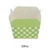 Unique Bargains Cupcake Liners Large Square Cup Checkered Pattern Machine Compatible Disposable Laminated Paper 2.36"x2.36"x1.97" 50 Pcs - 4 of 4