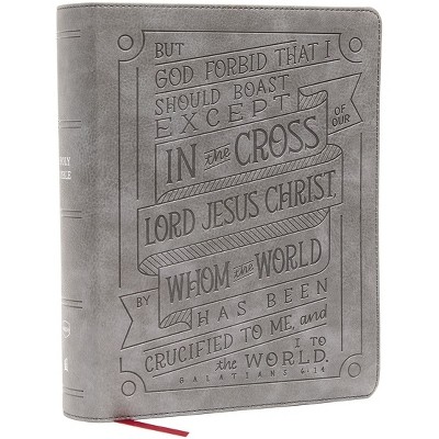 NKJV, Journal Reference Edition Bible, Verse Art Cover Collection, Leathersoft, Gray, Red Letter, Comfort Print Imitation Leather