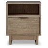 Oliah Nightstand Natural: Contemporary Design, Open Cubby, Laminated Surface - Signature Design by Ashley - 4 of 4