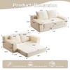 71.65'' Corduroy Fabric Loveseat Sofa Bed with No Assembly Required, Reversible Cushion, Memory Foam, Deep Seat, and Pillows - 3 of 4