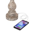 360 Lighting Jordanna 26" High Candlestick Farmhouse Rustic Country Cottage Table Lamps Set of 2 USB Port White Distressed Finish Living Room Charging - 3 of 4