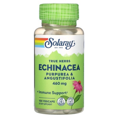 Solaray True Herbs, Echinacea, Purpurea & Angustifolia, 100 VegCaps