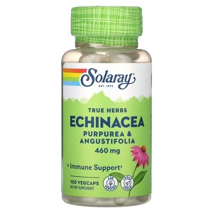 Solaray True Herbs, Echinacea, Purpurea & Angustifolia, 460 mg, 100 VegCaps - 1 of 2