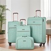 SEVOBAL Luggage 4 Piece Set Softshell Suitcase with Spinner Wheels for Travel Organization, Green, 18.91"*12.21"*31.32" - 3 of 4