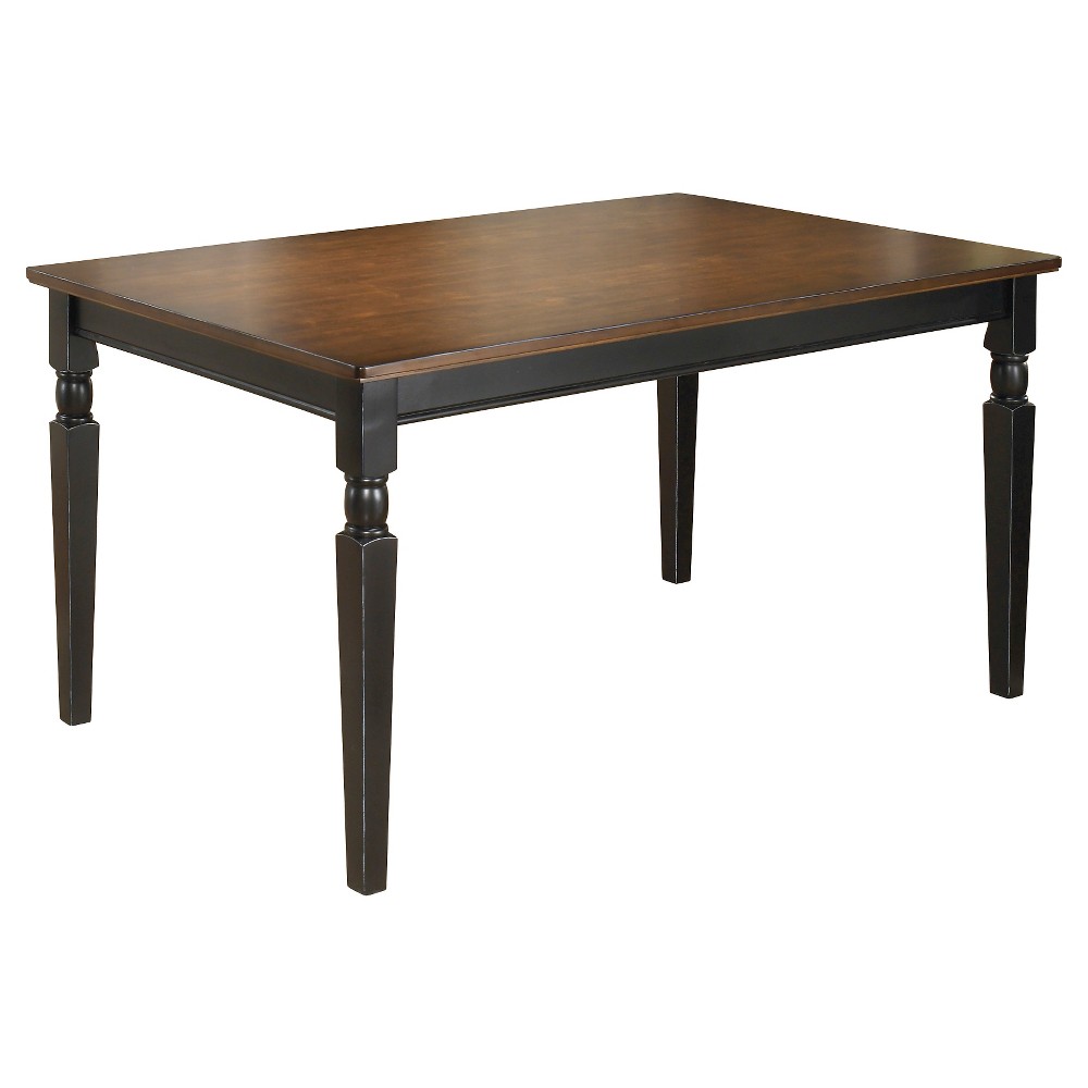 Dining Table: Signature Design by Ashley Owingsville Rectangular Dining Room Table - Black/Brown