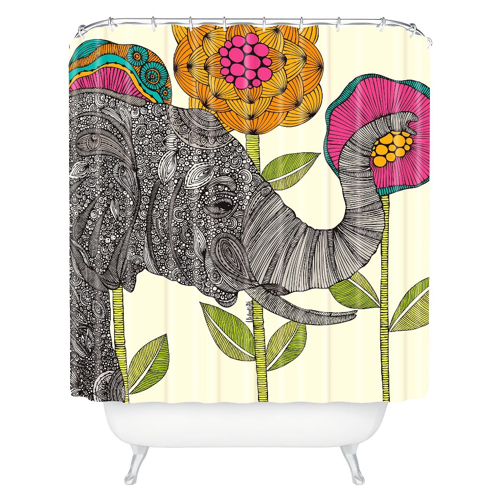 Photos - Shower Curtain Aaron Elephant  Dark Heather - Deny Designs