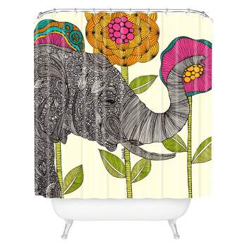 Aaron Elephant Shower Curtain Dark Heather - Deny Designs