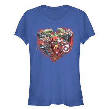Juniors Womens Marvel Valentine\'s Day Heart Target T-shirt Frame : Man Iron