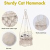 Mewoofun Pet Beds Hanging Cat Hammock and Swing for Indoor Cats, Brown, 18.8"*18.8"*47.2" - 3 of 4