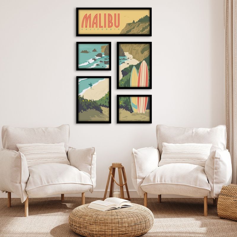 Americanflat Malibu 5 Piece Grid Wall Art Room Decor Set - coastal vintage Modern Home Decor Wall Prints, 2 of 6