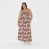Women's Ruched Maxi Halter A-Line Dress - Wild Fable™ Assorted Pinks Floral - 2 of 3