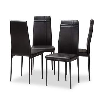 Set of 4 Matiese Modern and Contemporary Faux Leather Upholstered Dining Chairs - Baxton Studio