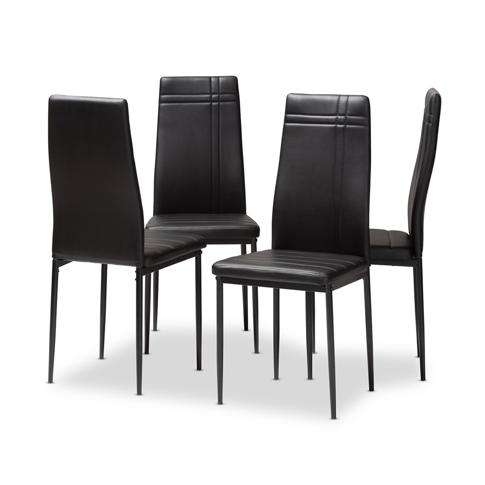 Photos - Chair Set of 4 Matiese Modern and Contemporary Faux Leather Upholstered Dining C