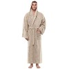 Arus Men's Turkish Terry Cotton Hooded Robe, Full Length Long Bathrobe with Hood - 2 of 4