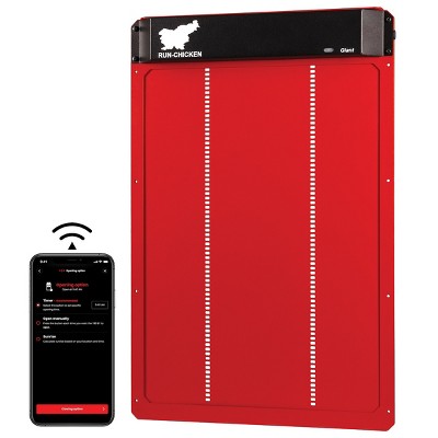 RUN-CHICKEN Automatic Coop Door - Giant with Bluetooth Control (Red)