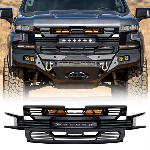 American Modified Led Armor Grille Off road Lights For 19 21 Chevy Silverado 1500 Glossy Black Target