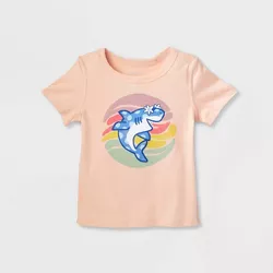 Toddler Adaptive Short Sleeve Graphic T-Shirt - Cat & Jack™ Light Peach