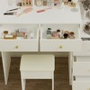 Okak Fashion Vanity Desk with Mirror Vanity Mirror with 3 Color Adjustable Dressing Table with Cushioned Chair - 4 of 4
