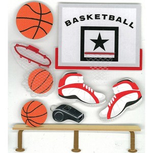 Jolee's Boutique Dimensional Stickers - Basketball, 7pcs - 1 of 1