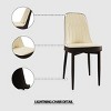 SEVOBAL Dining Chairs Set of 2 Modern PU Leather Curved Back Chair with Thick Cushioned Seat and Black Metal Legs, Beige, 21.65"*16.93"*33.07" - 3 of 4