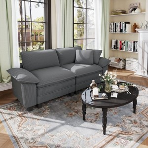 Captiva Designs 87.5-Inch Modular 2-Seater Loveseat, Comfy Deep Seat Sofa for Living Room, Corduroy & Chenille Fabric - 1 of 4