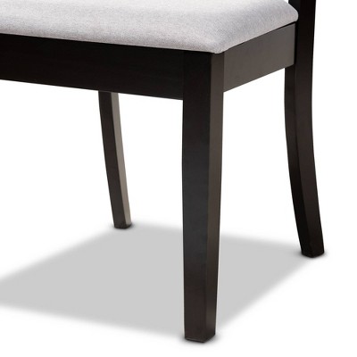Clarke Gray Upholstered Espresso Wood Dining Side Chair Set