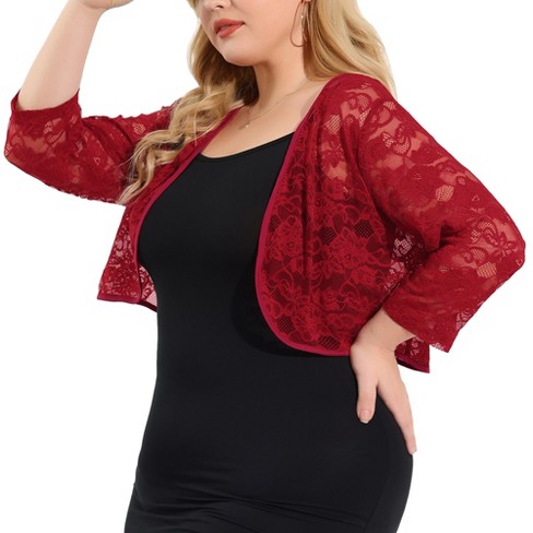 Women's plus size red shrug sale