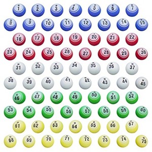 Slickblue Bingo Balls Replacement Set, Bold Colors & Large Numbers, Seamless Design, 1.5-Inch, Set of 75 - 1 of 4