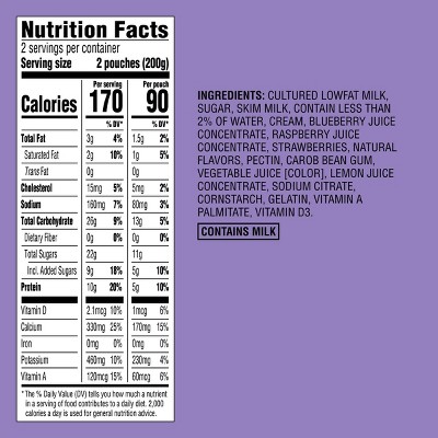 Mixed Berry Flavored with Other Natural Flavors Lowfat Kids' Yogurt Pouches - 3.5oz/4ct - Good & Gather™