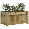vidaXL Garden Planter 23.6"x12.2"x12.2" - Rectangular Outdoor Plant Box - Weather-Resistant Impregnated Pine Wood for Gardens, Balconies, and Patios - 4 of 4